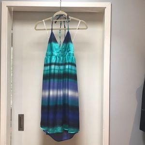 Silk Blue and Green Dress from H&M Spain